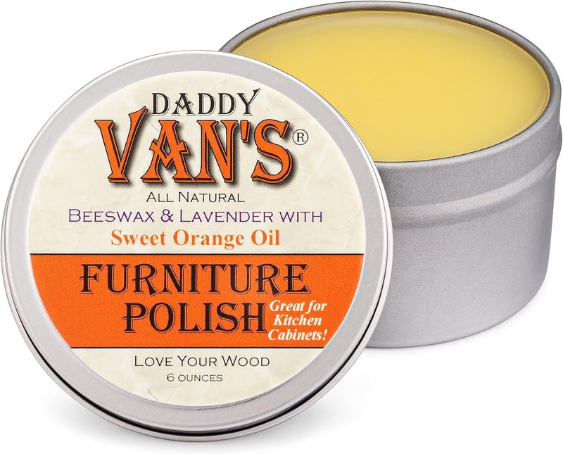 Daddy Van's All Natural Beeswax Furniture Polish with Lavender & Sweet Orange Oil - 6 Ounces - Image 1